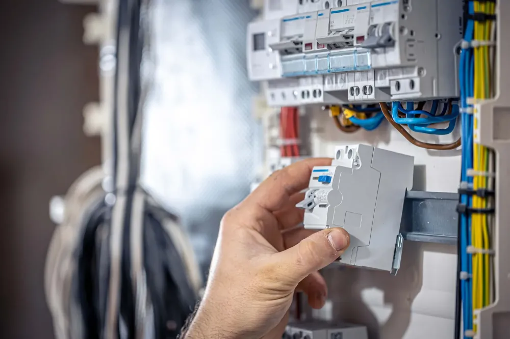 electricien_travaillant_tableau_electrique_cable_raccordement